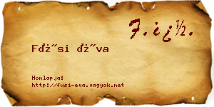 Füsi Éva névjegykártya